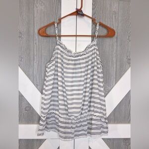 B4.44 Banana Republic Factory Striped Spaghetti Strap Tank White/Navy Blue Small